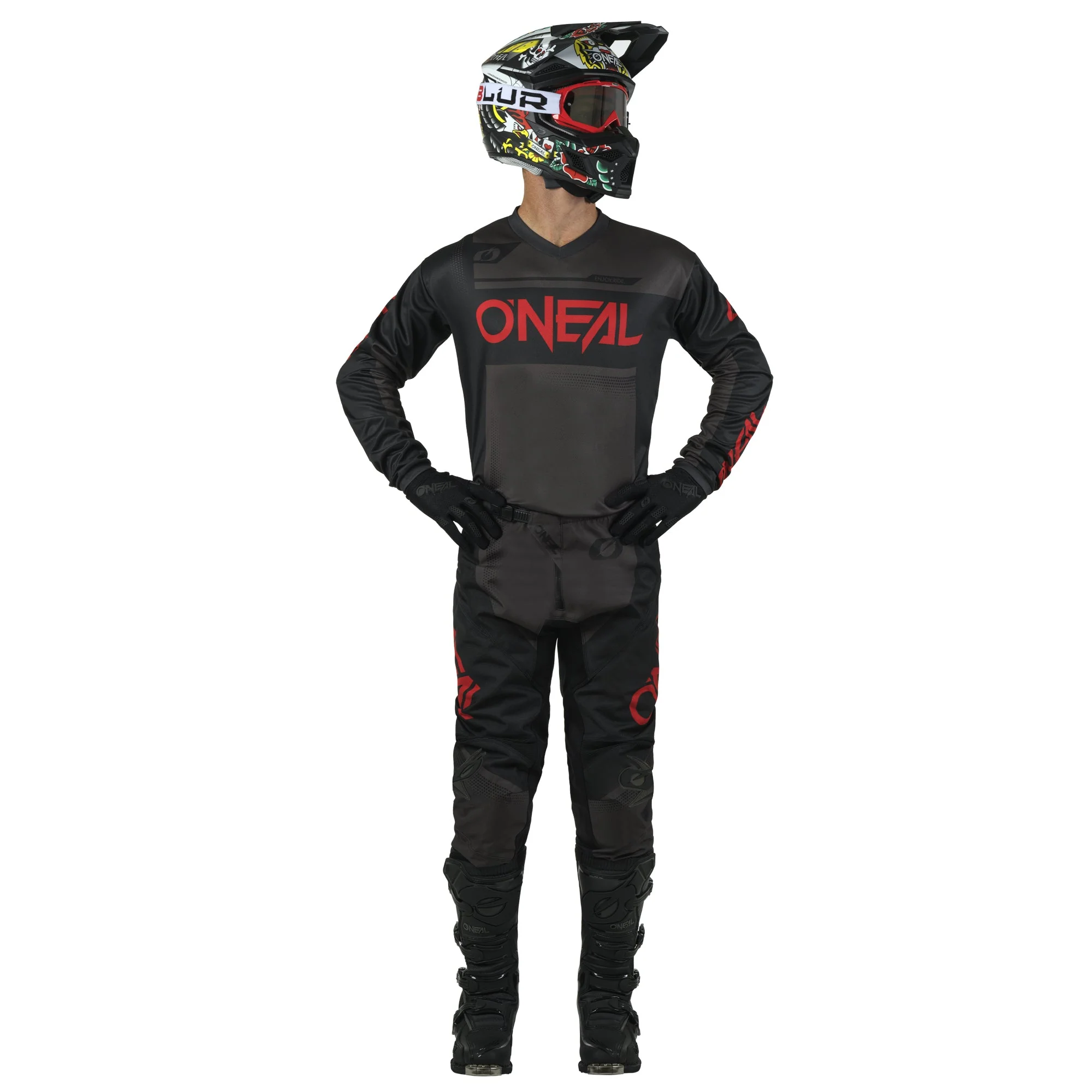 O'NEAL Element Racewear Pants Black/Gray/Red - Image 3